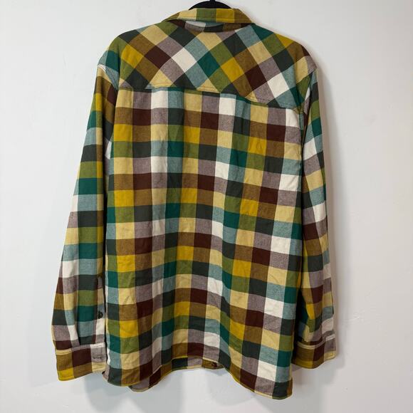 Outdoor Research Men's Feedback Flannel Shirt Top Plaid Brown Yellow Green XXL - Picture 2 of 7